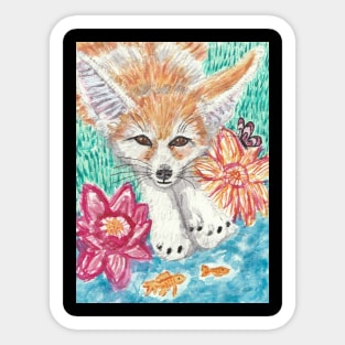 Fennec fox watercolor painting Sticker